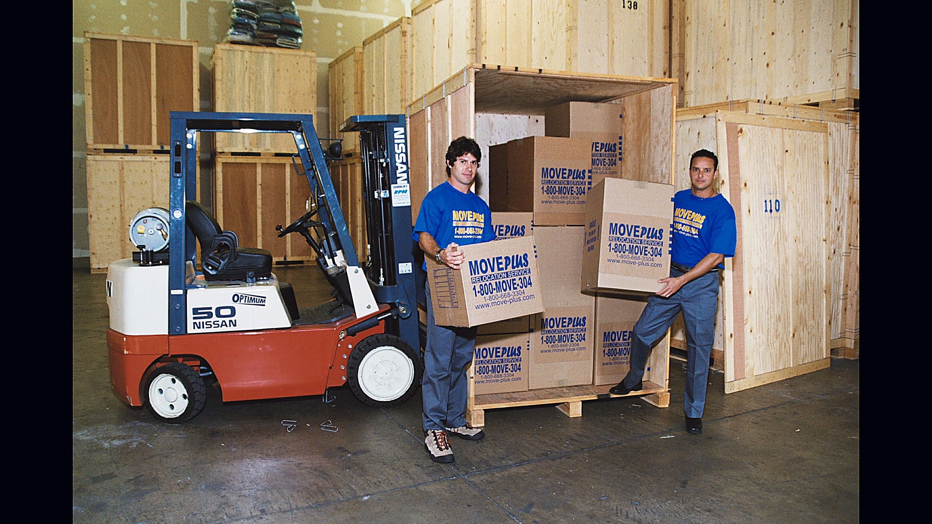 Move Plus crew and forklift at warehouse
